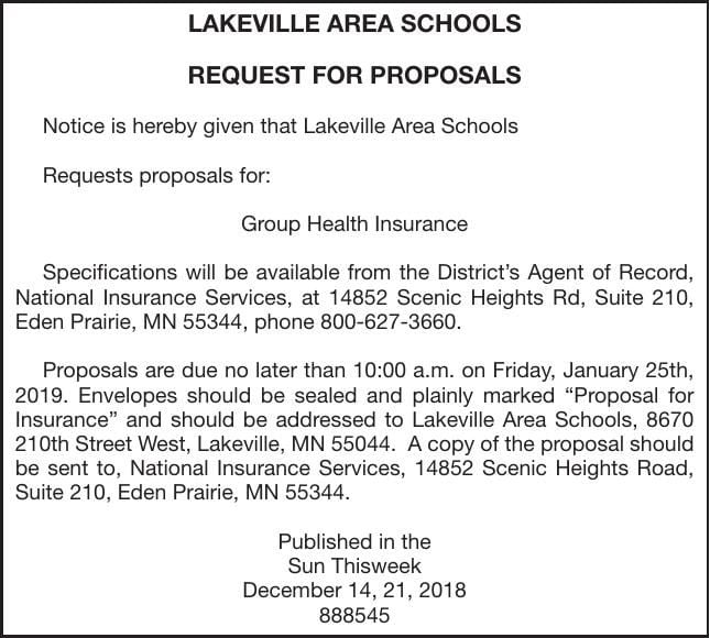 Group Health Insurance Request Advertisement For Bids Proposals Hometownsource Com