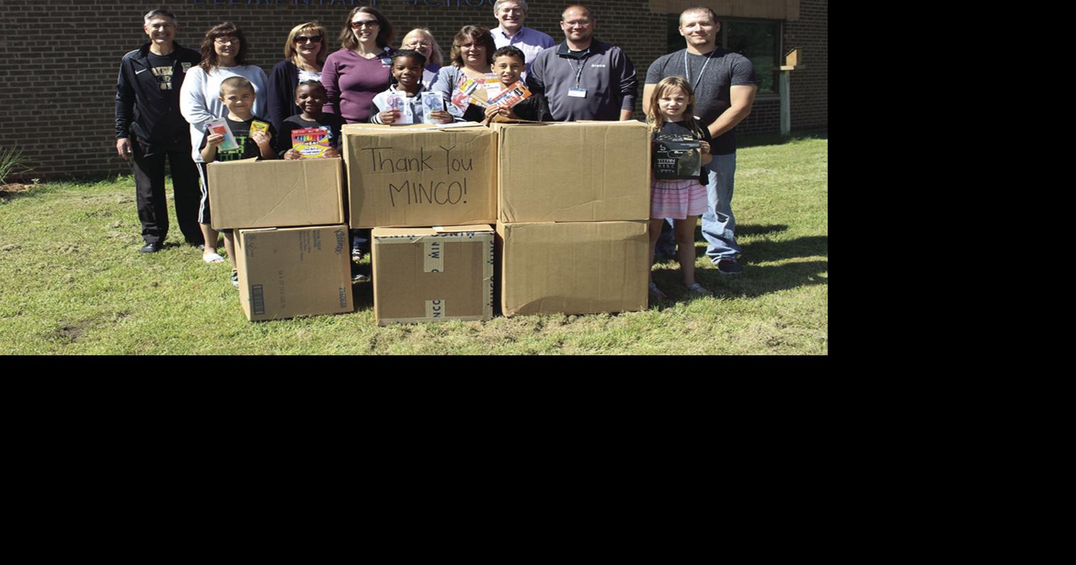 R.L. Stevenson Elementary School receives donation from Minco Free