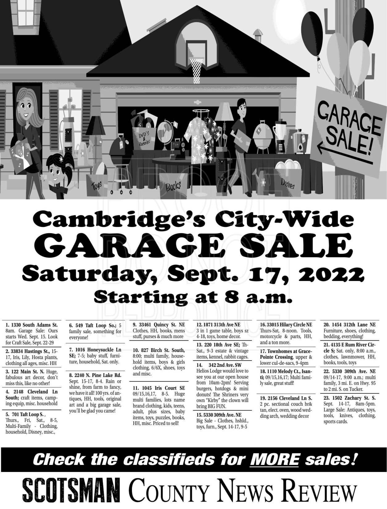 Cambridge Garage Sale Listings | | hometownsource.com