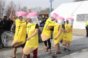 Other Text A cavalcade of No. 2 pencils prepare to leap into the most freezing conditions of their wooden lives at the Anoka County Polar Plunge at Lakeside Commons Park on Saturday, Feb. 28. Alt Text