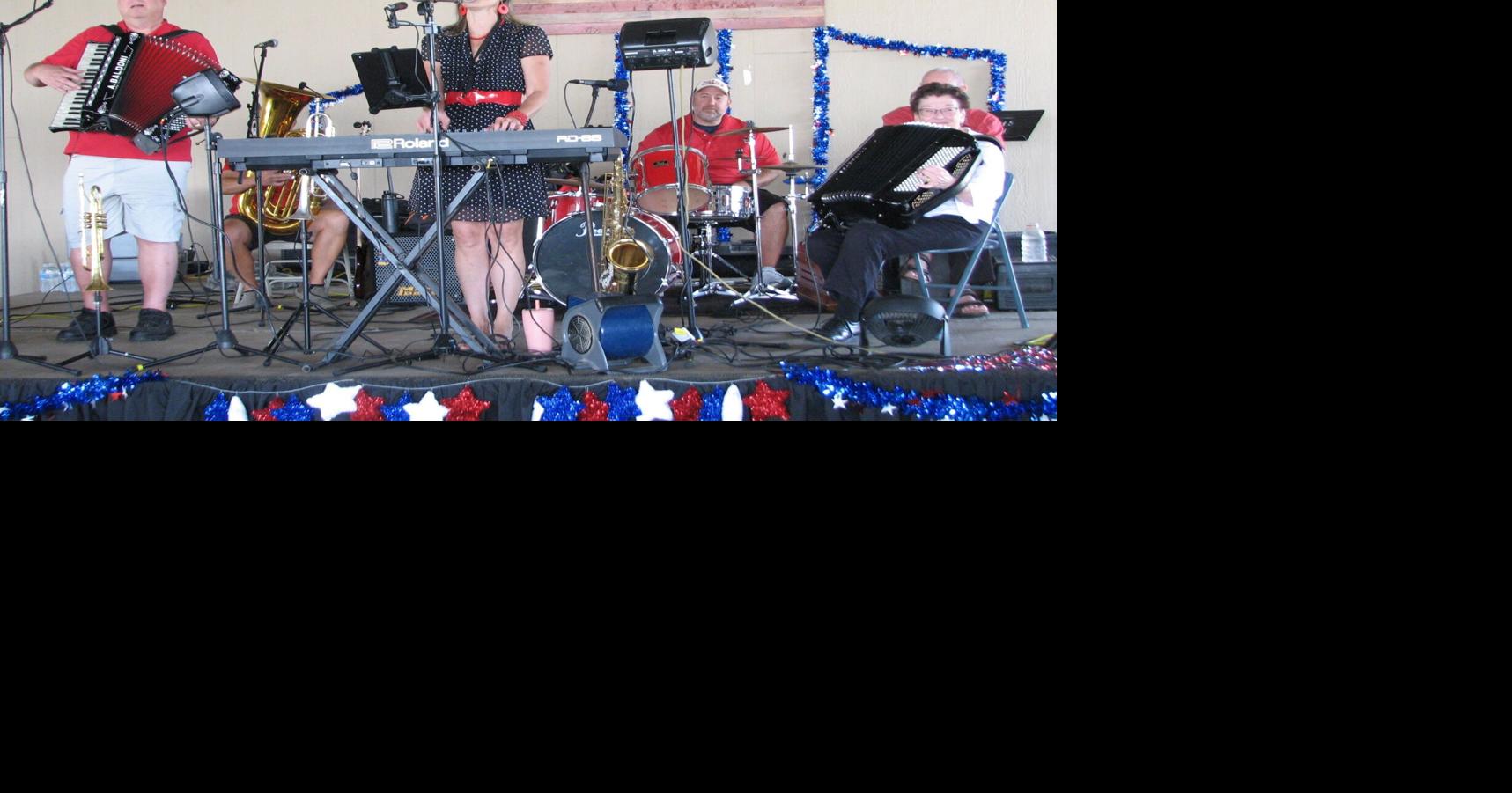 Local musician played accordion with the Mollie Busta Band at the fair