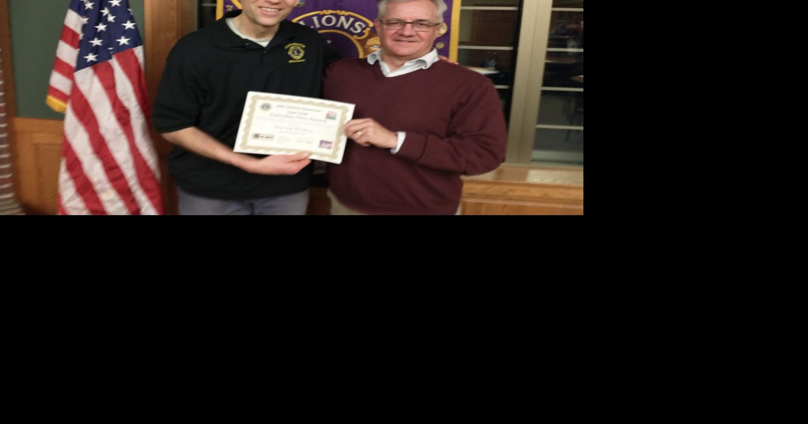Caledonia Lions present special award Community