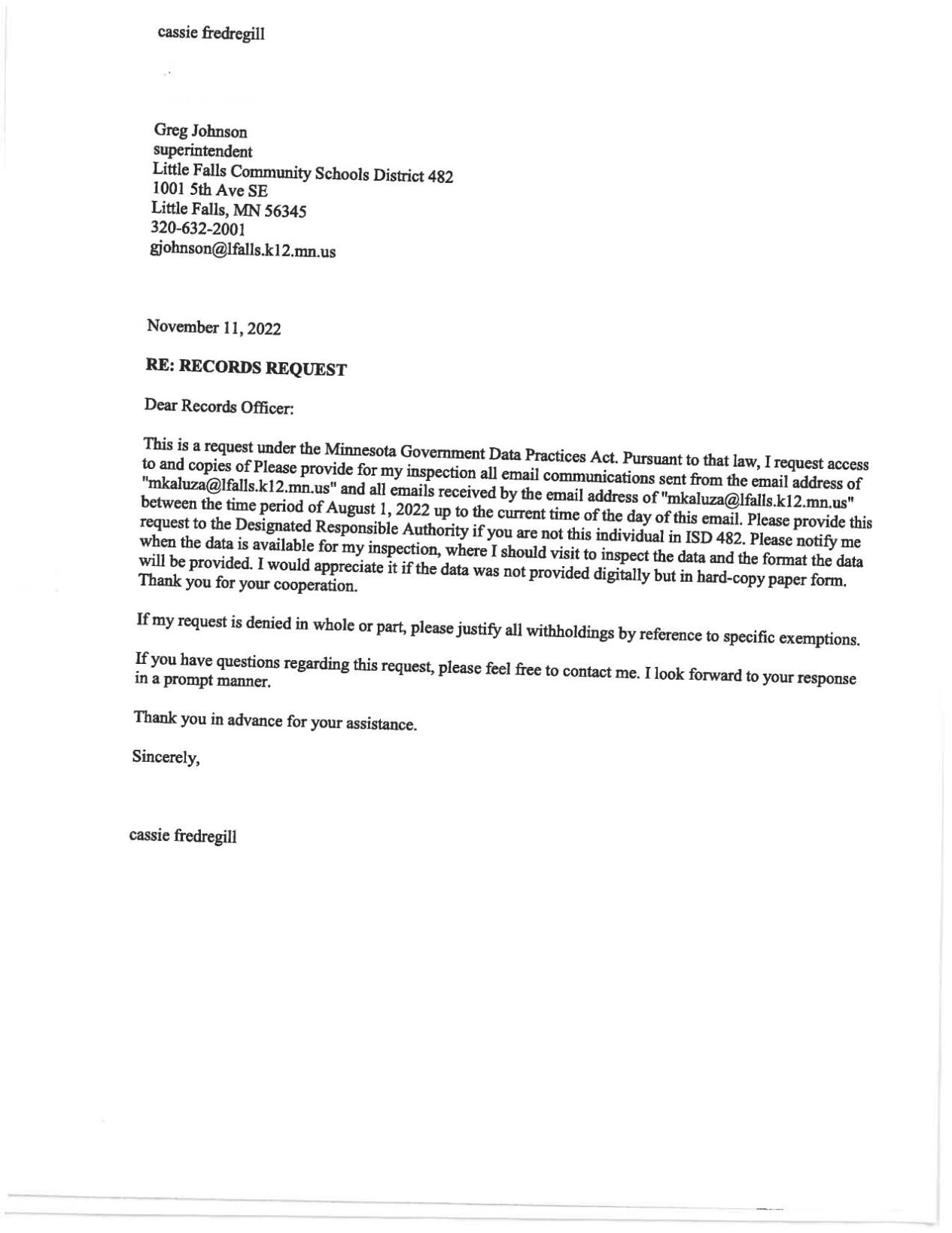 Data request of Little Falls teacher’s emails costlier than initially ...