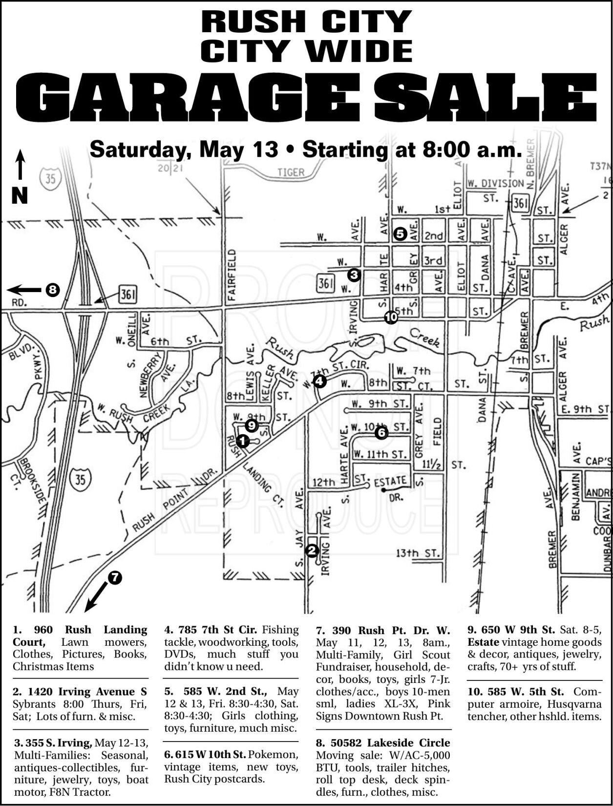 Rush City City Wide Garage Sale Local News