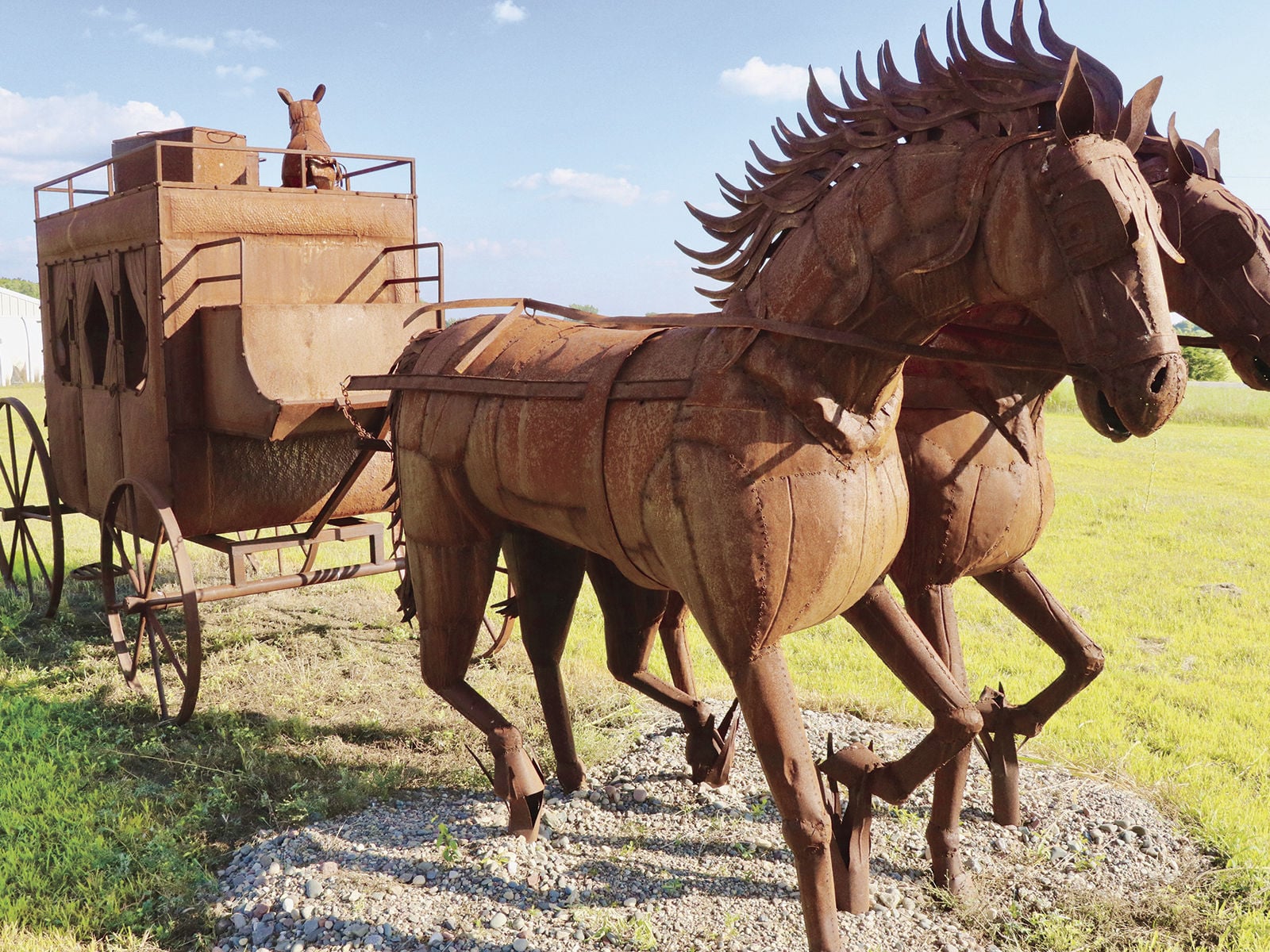Horses and stagecoach turning heads along I-94 | Local News