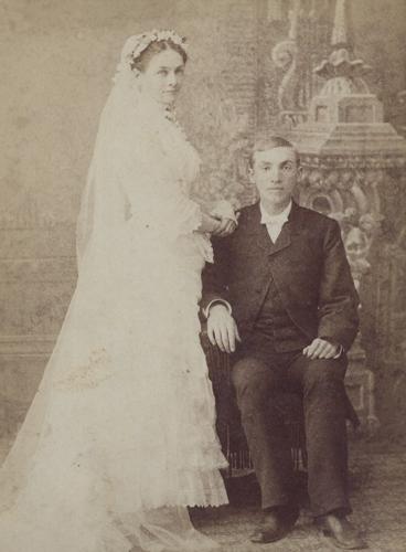 Andrew J. Holm wedding photo, 1883.