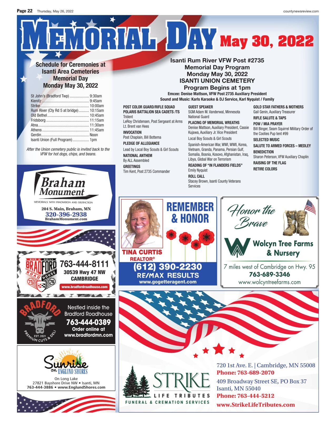 Isanti Memorial Day Ceremonies | Local News | hometownsource.com