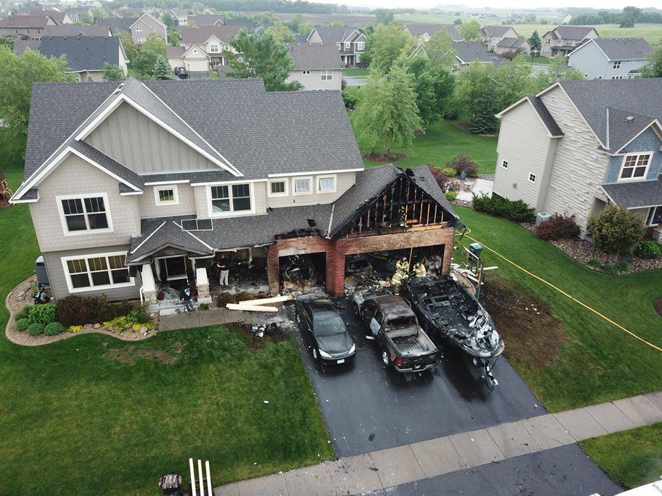 Lakeville garage caught fire Sun This Week