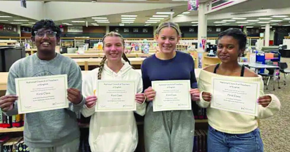 Four Scott Highlands Middle School Students Earn National Writing Honor