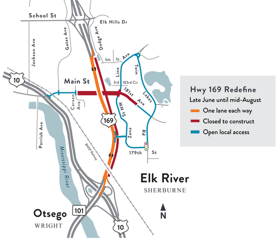 Next phase of Highway 169 prompts closure of 181st/Main and Zane