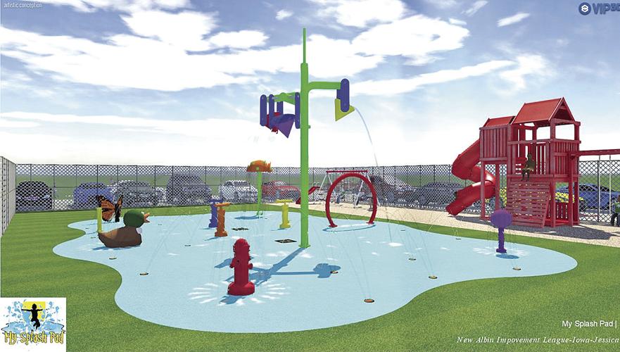 Splish, splash and play in New Albin New splash pad and park project