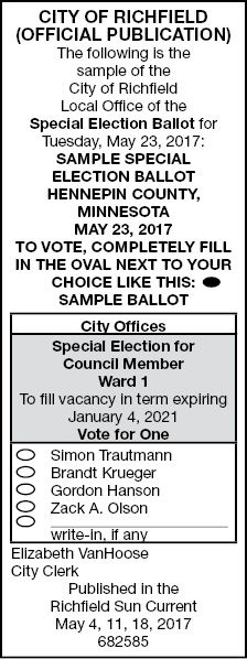 Sample Ballot | Public Notices | hometownsource.com