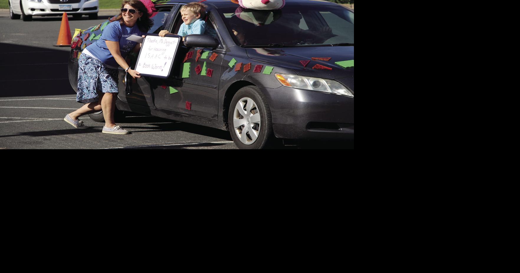 Saying goodbye from a distance at Nativity of Mary School in