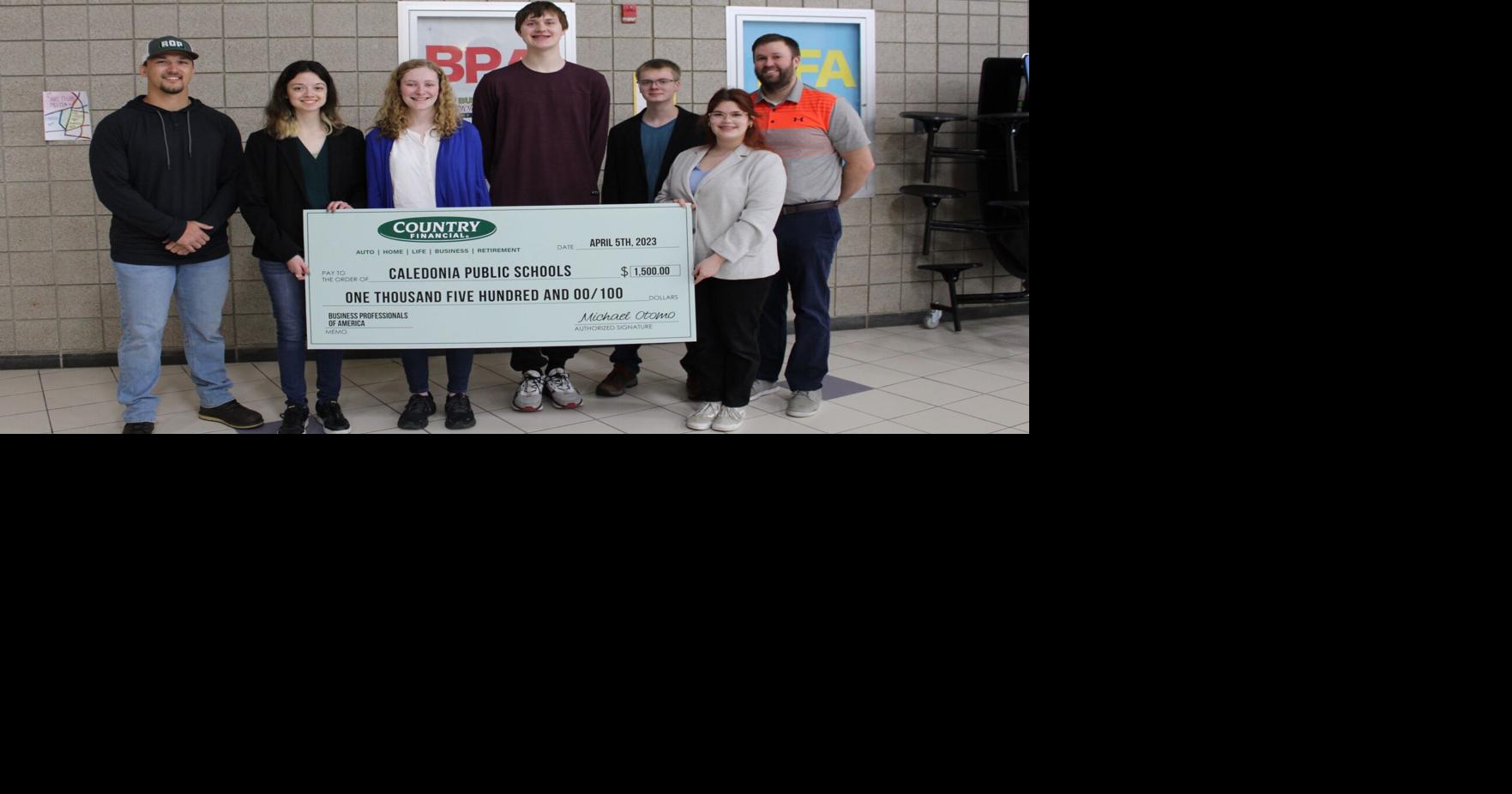 Caledonia BPA chapter receives financial support Community