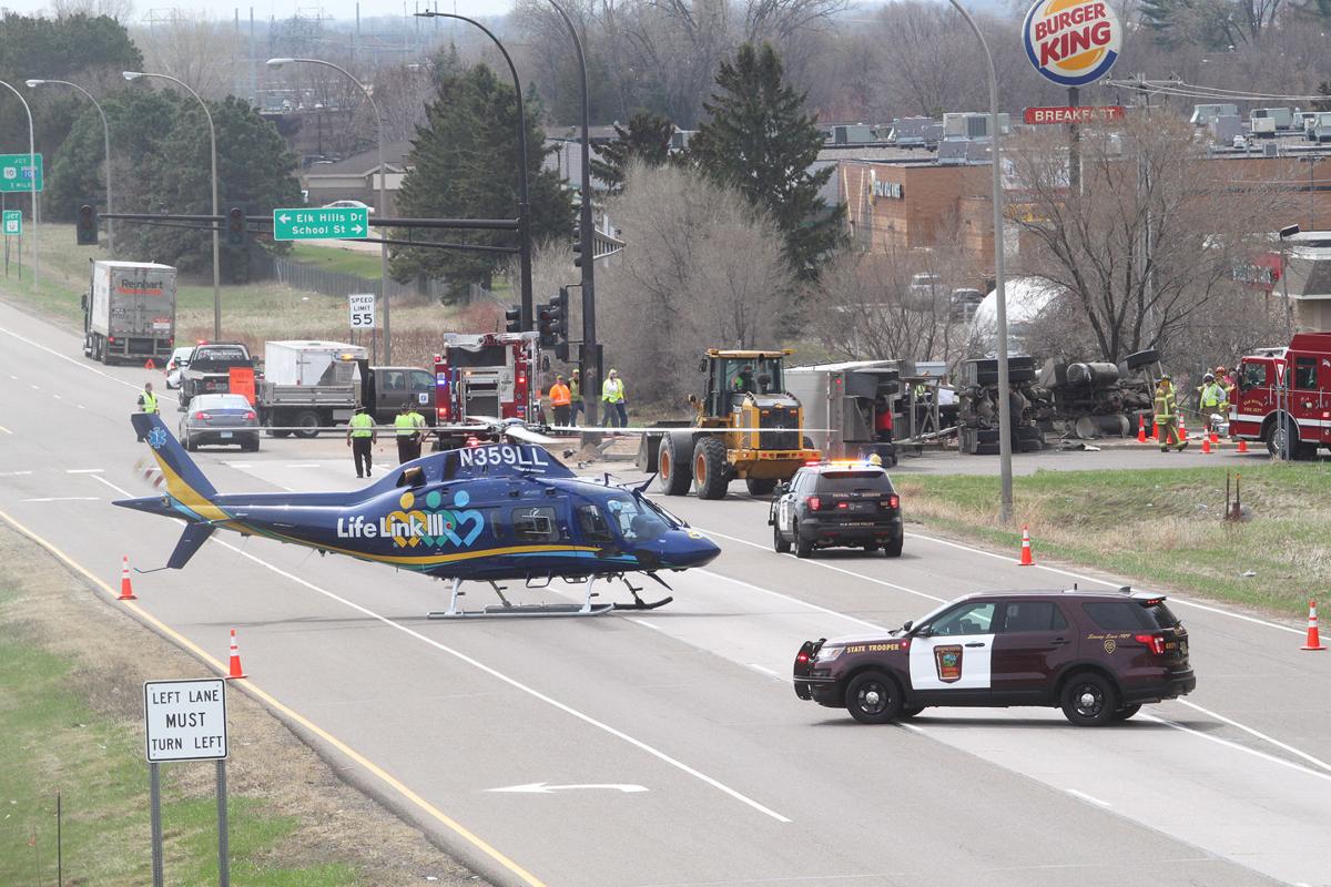 Update Semi crashes in Elk River; driver swerved to avoid a collision