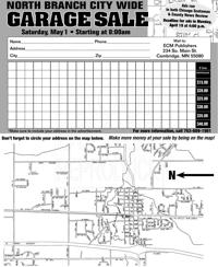 Pine City City Wide Garage Sales Map 2022