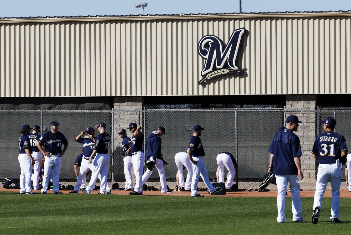Photos Brewers pitchers and catchers begin spring training workouts