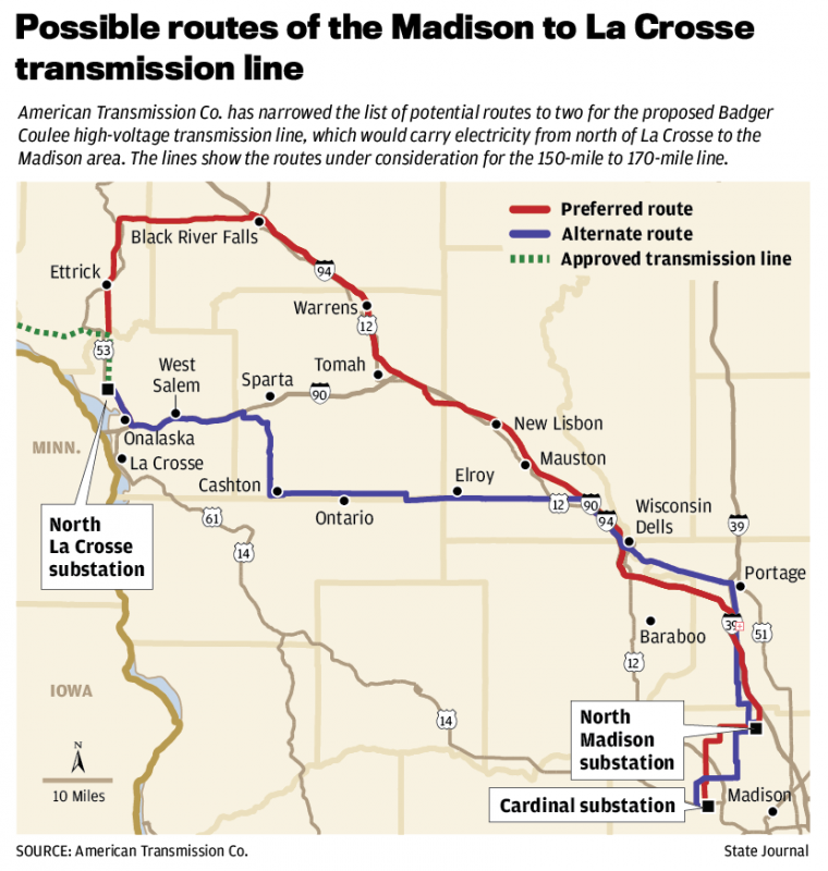 ATC files application for huge power line into Dane County Local News