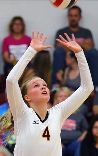 Prep girls volleyball photo: Waterloo senior Claire Mosher