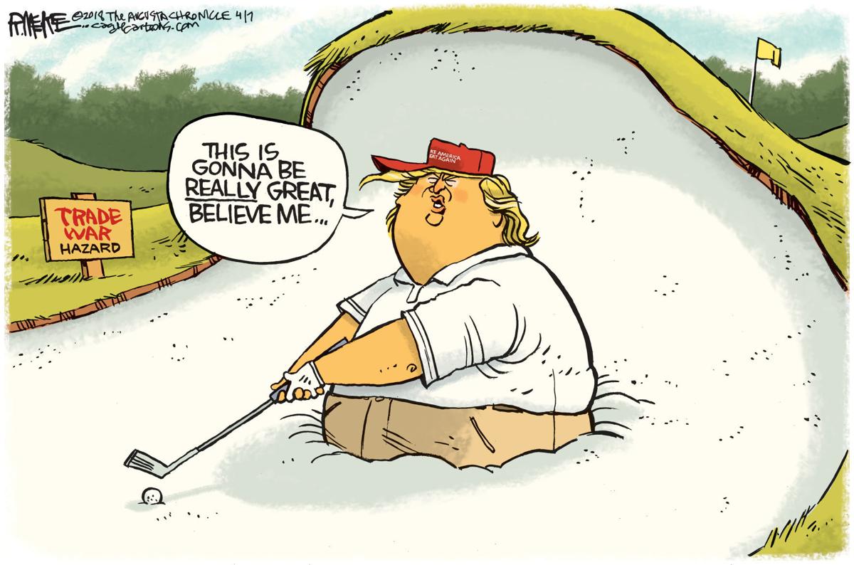 Image result for cartoons about trump and trade