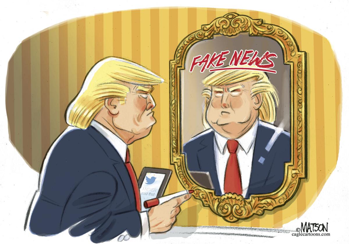Trump's mirror guilty of fake news, in R.J. Matson's ...