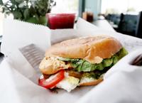 La Nopalera torta and juice