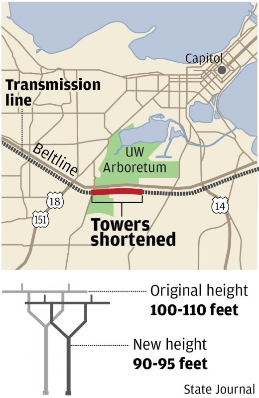 Four Beltline power poles lowered for views inside Arboretum Madison