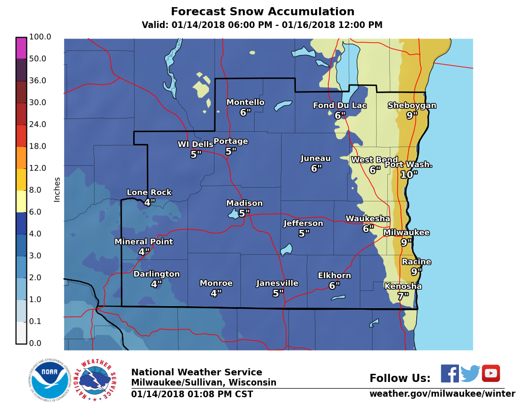 Winter weather advisory issued for southern Wisconsin as snowfall