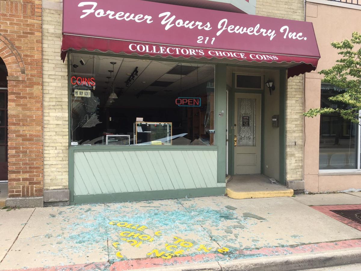 Glassriddled 200 block of East Main Street in Sun Prairie
