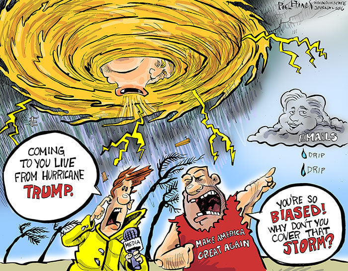 Image result for trump hurricane cartoons