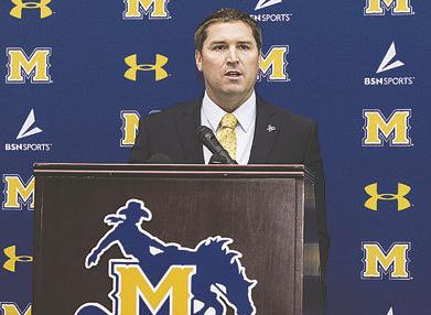 mcneese football coach gilbert head state iberianet introduced addresses sterlin conference press friday during