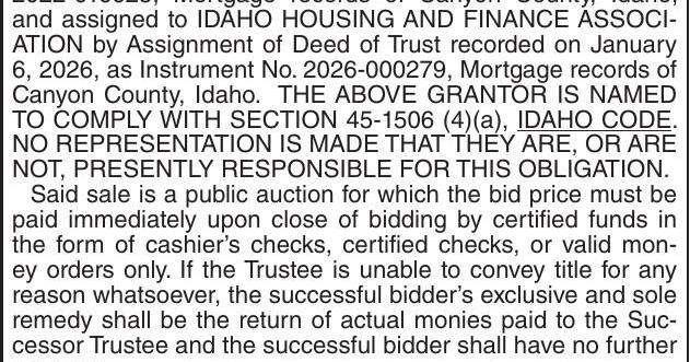 NOTS- Zavala | Legal Announcements | idahopress.com