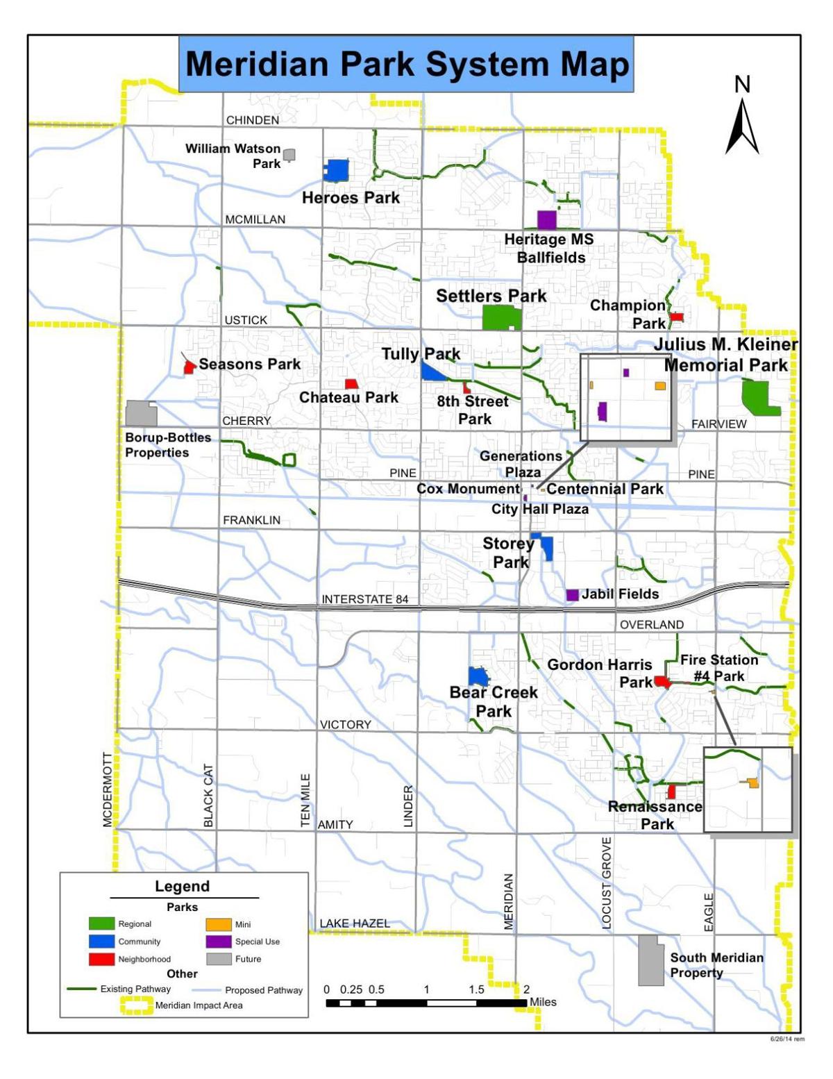 Meridian parks map