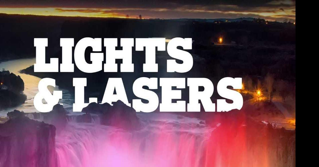 Light and laser show at Shoshone Falls Nampa