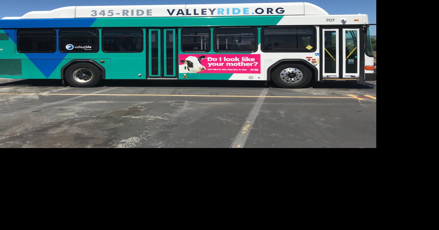 PETA places antimilk ads on valley buses for Meridian Dairy Days; link