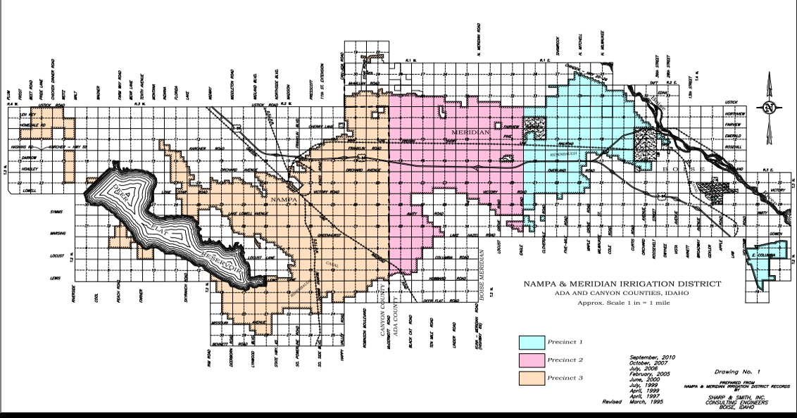 Nampa and Meridian Irrigation District boundaries