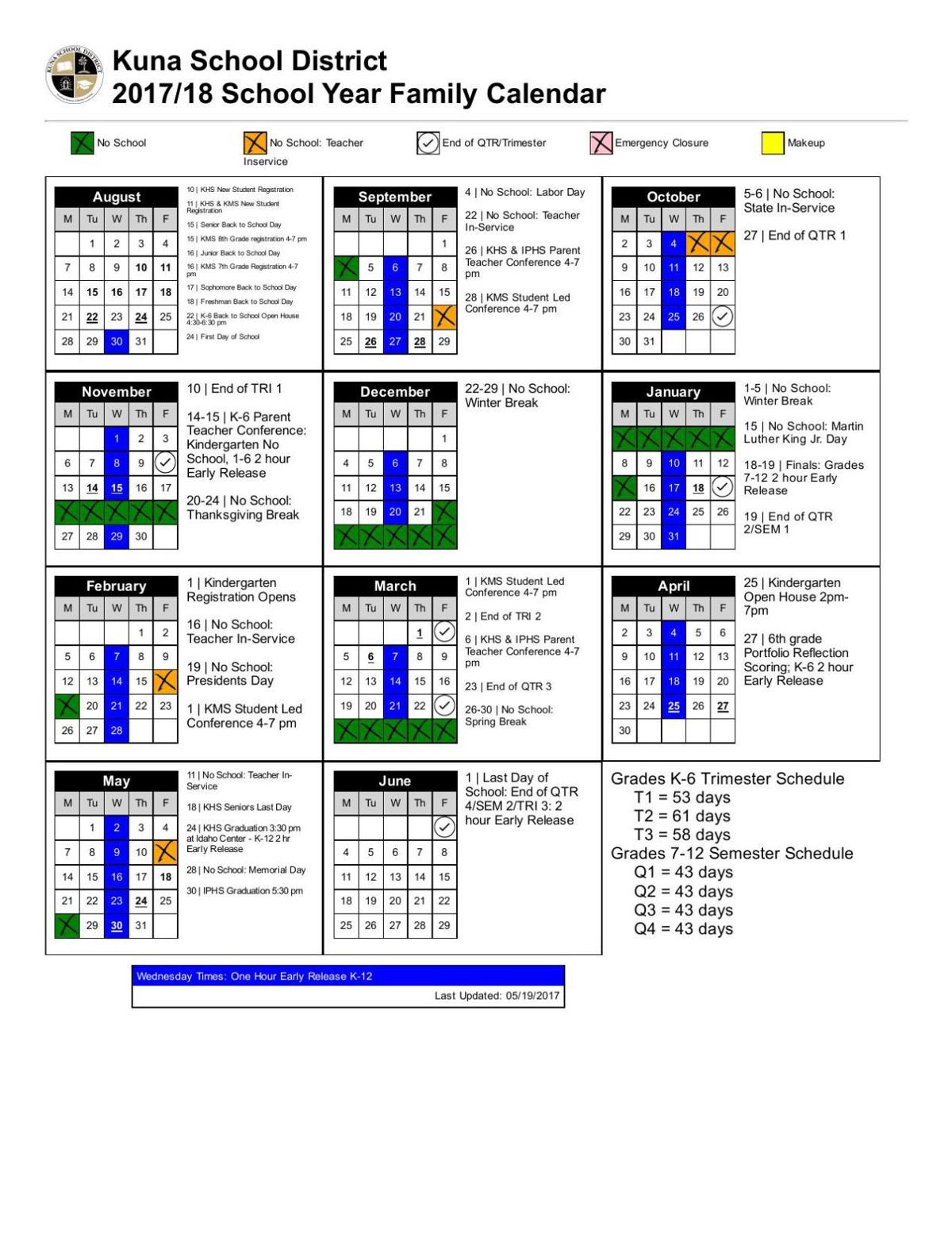 Family Calendar 2017 18 Idahopress Com