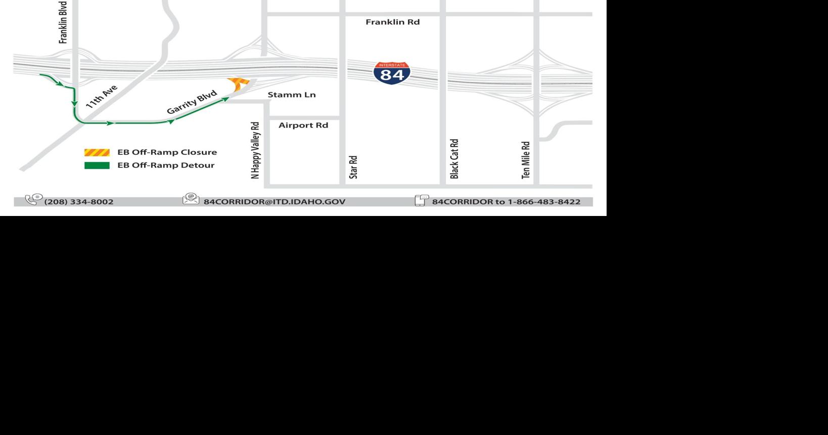 ITD to close I-84 and Garrity off-ramp in Nampa on Friday for repaving