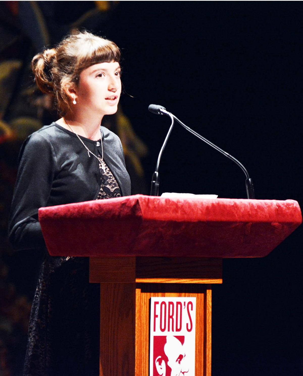 Kacie Wooten gives "Religious Freedom" speech