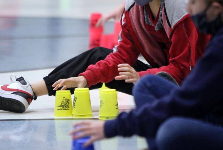 Elementary school students sport stack to break world record | Local ...