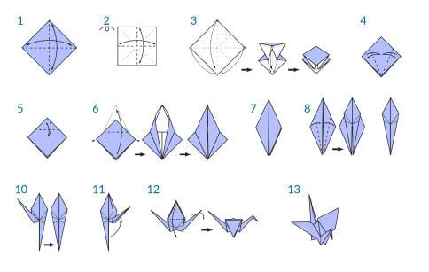 Arts Corner A Garden Of Paper Cranes, How To Make A Paper Crane Chandelier