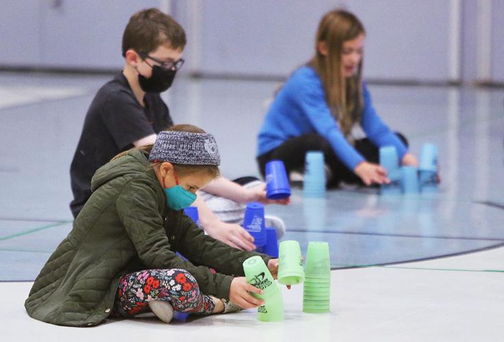 Elementary school students sport stack to break world record | Local ...