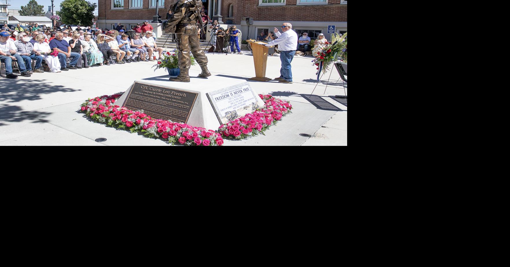 Carrie French honored with memorial statue in Caldwell