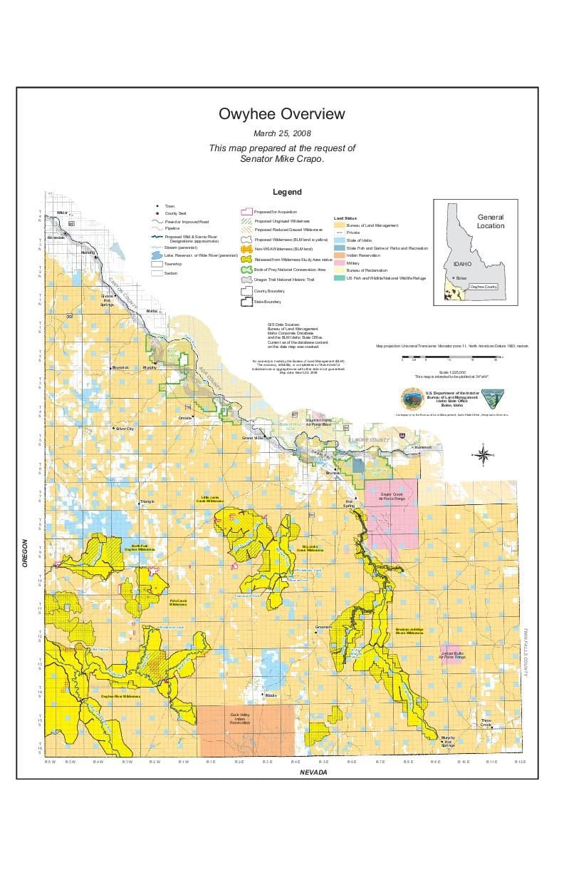 Owyhee County Idaho Map Map Of The Owyhee Wilderness | | Idahopress.com