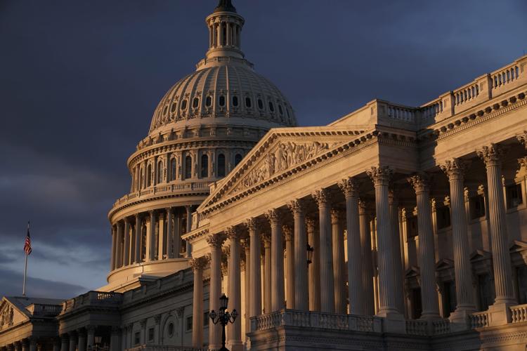 U.S Capitol dark clouds AP