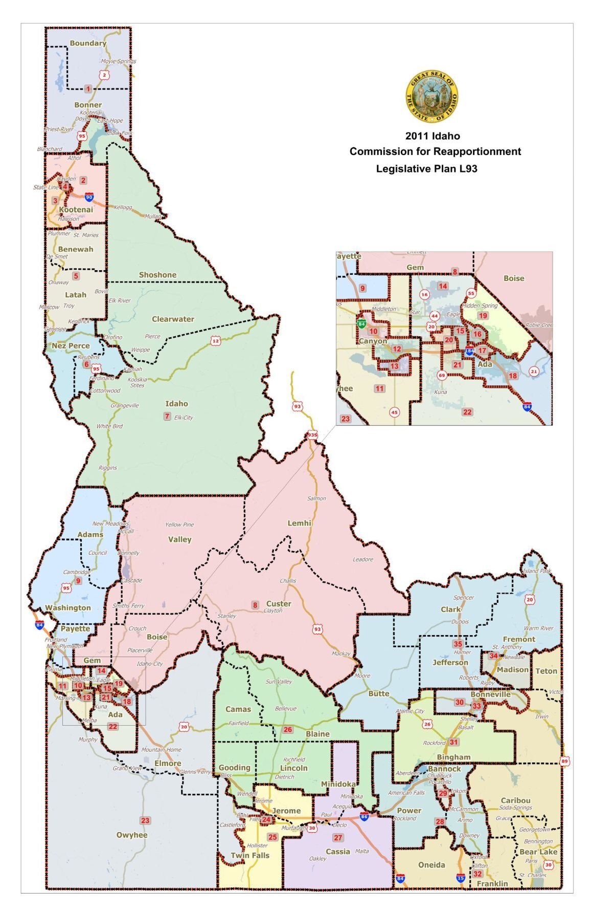 Idaho legislative districts