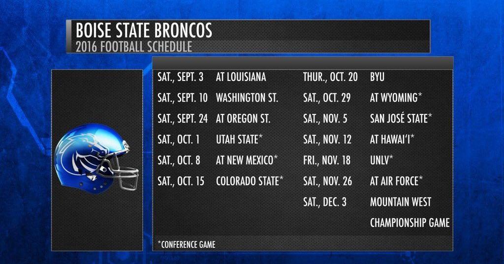 Boise State football team releases 2016 schedule | Boise State Football Coverage | idahopress.com boise-state-football-team-releases-2016-schedule-boise-state-football-coverage-idahopress-com