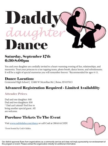 Daddy Daughter Dance flyer