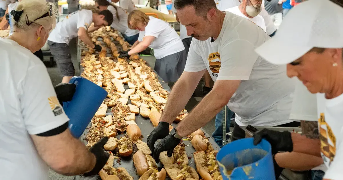Lewiston once again sets the unofficial record for longest line of cheesesteaks