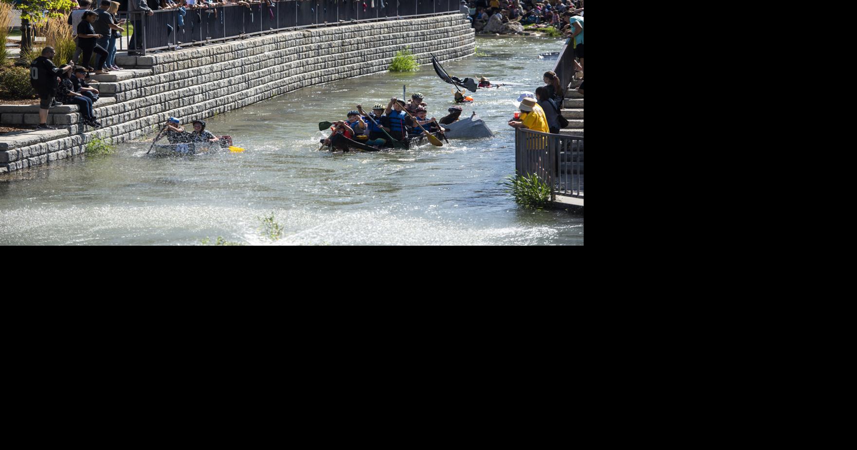 DIY kayakers float — and sink — at cardboard kayak race in Caldwell ...